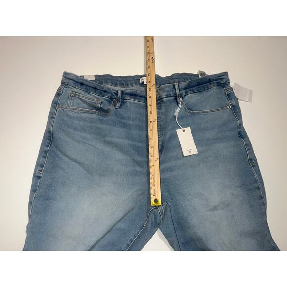 Good American New women’s good leg flare with flat tummy tech blue jeans - Picture 5 of 14